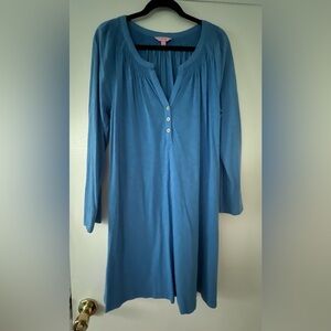 EUC Lilly Pulitzer Essie Long Sleeve Dress - Bennett Blue - Large